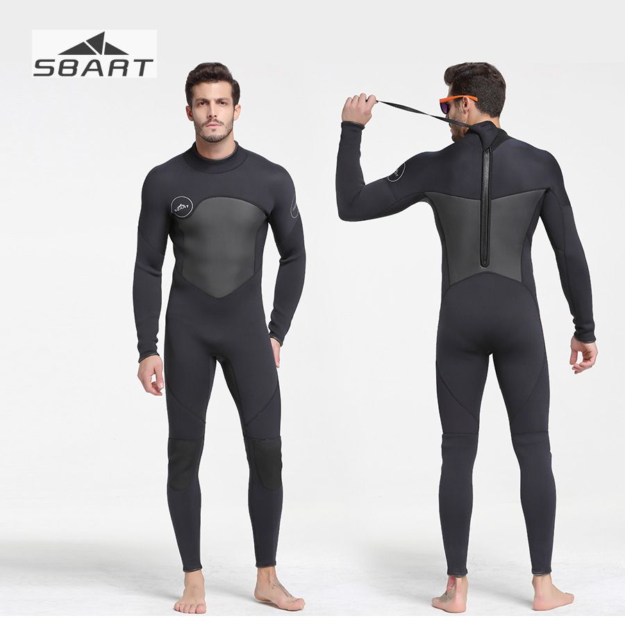 Sbart Winter Mens 5mm Neoprene Wetsuit Warm One Piece Wet Suit Diving ...