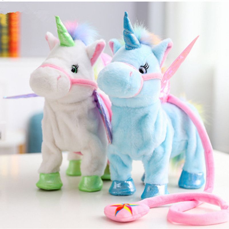 Compre Caminar Eléctrico Unicornio De Peluche De Juguete Suave Caballo De Peluche Animal De Juguete Cantar Música Unicornio Juguete Niños Regalo De Navidad A 11,08 € Del Topprettymall | DHgate.Com