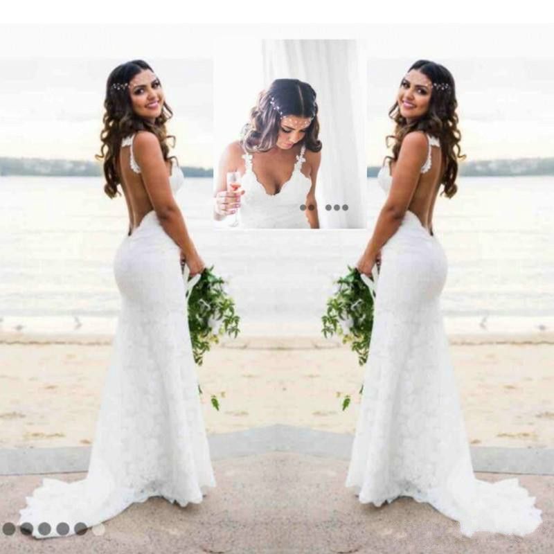 fitted beach wedding dresses