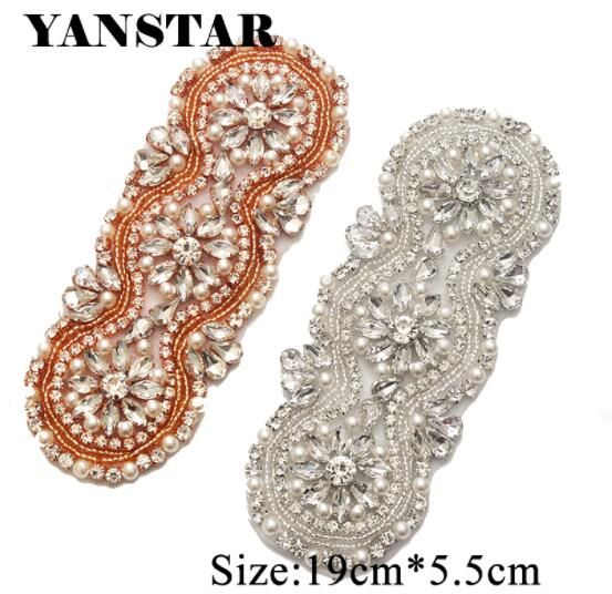Yanstar Hand Beaded Crystal Rhinestones Appliques Sewing On Bridal