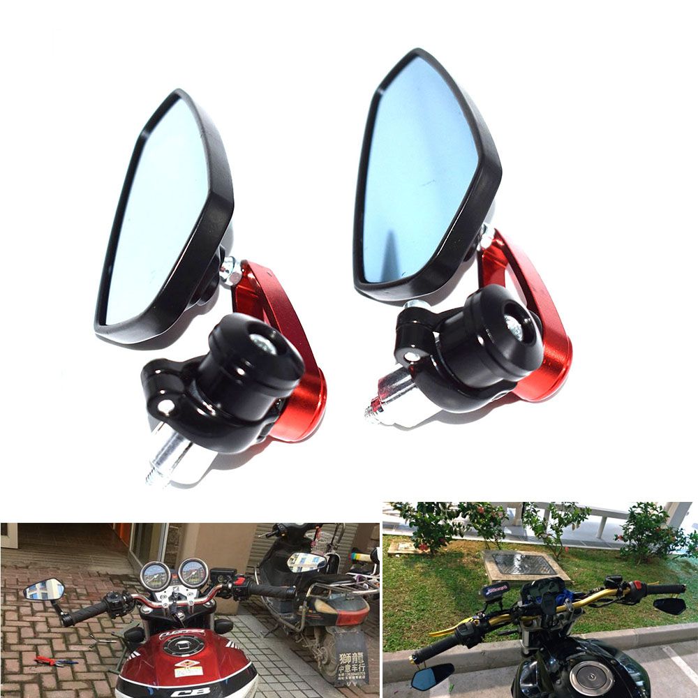 Coppia Manubrio Moto End Specchietto Retrovisore Bar End Alluminio Universale