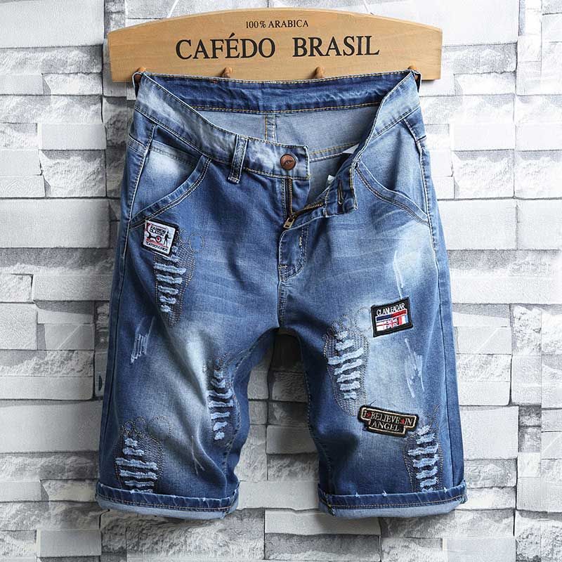 Mens Short Jeans Biker Jeans Fashional 
