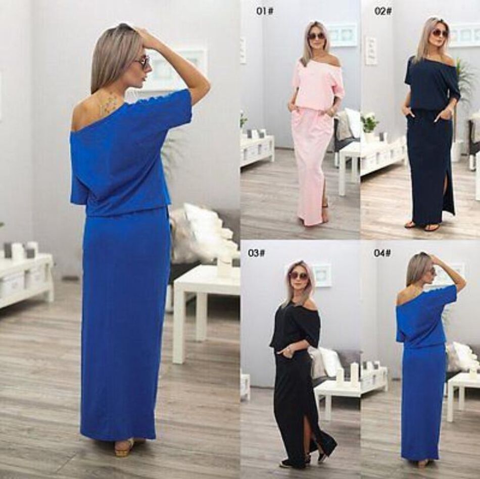 Floral Print Long Maxi Dresses Short Sleeve Summer Boho Beach