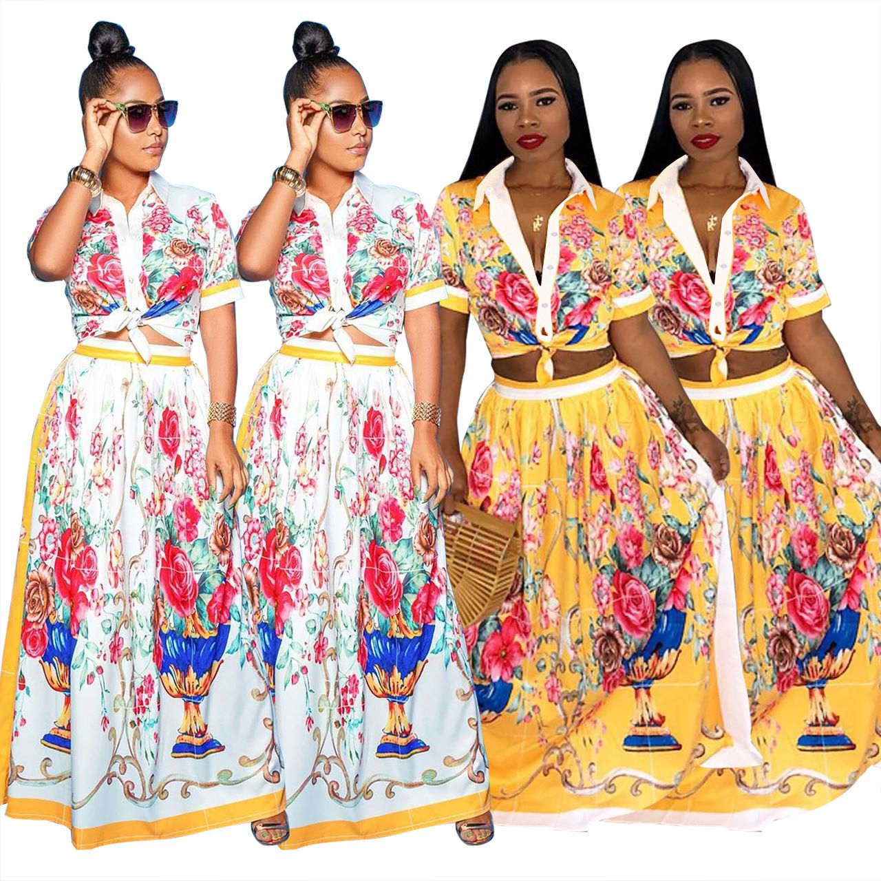 2 piece maxi skirt set