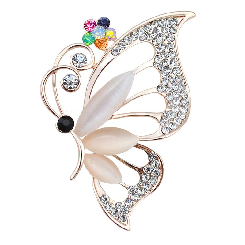 LYIYUNQ Bohemia Opal Mariposa Broches Prendedores Para Las Mujeres Moda Rhinestone Broche Pin Cristal De Bisutería De De 4,99 € | DHgate