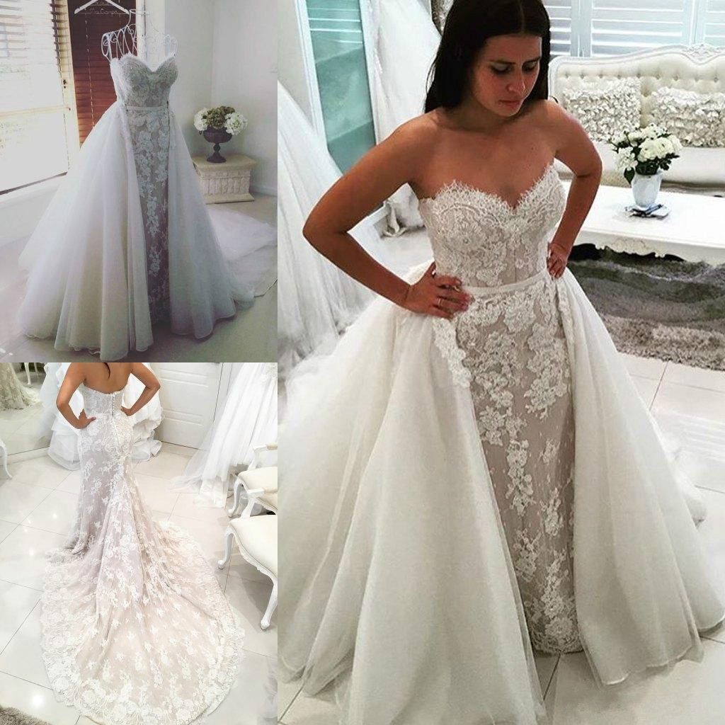 mermaid overskirt wedding dress