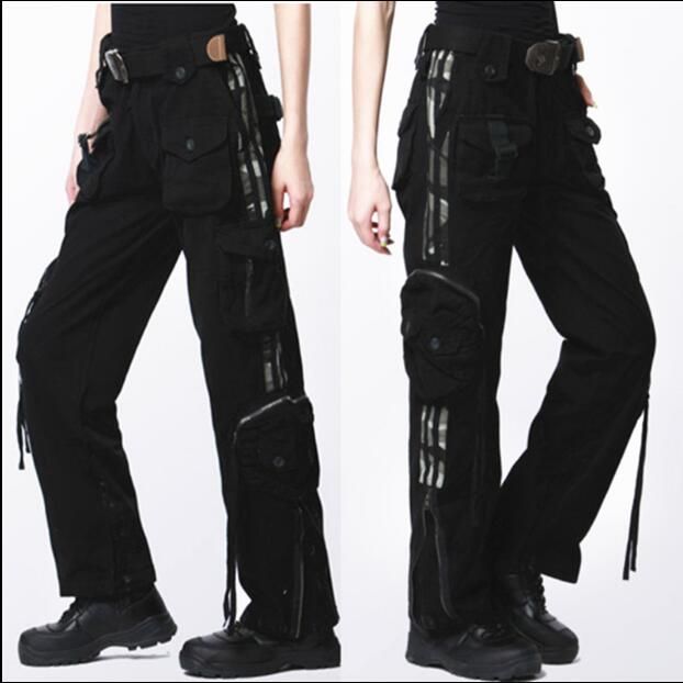 womens black military pants