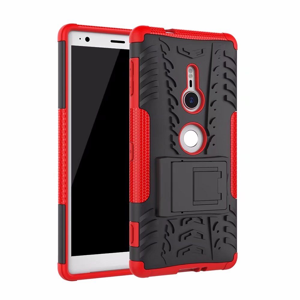 Para XZ2 Funda Rugged Combo Hybrid Armor Bracket Funda protectora de impacto Funda