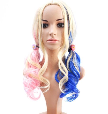 Cheap Ombre Mermaid Unicorn Hair Wig Synthetic Long Curly Hair Big