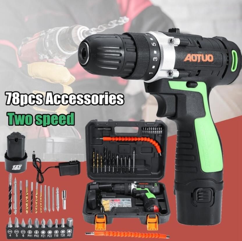 2020 Aotuo High Quality 12v Li Ion Cordless Power Drills Kit Electric Screwdriver Single Double Speed 2 Battery From Yhsky 96 86 Dhgate Com