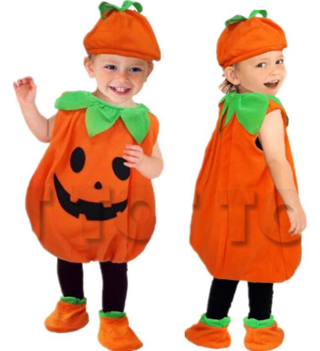 Süße Kinder Baby Halloween Cosplay Kleidung Fancy Ball Stil Performance Kostüm Sleeveless Kid Baby Kürbisanzug Kleid
