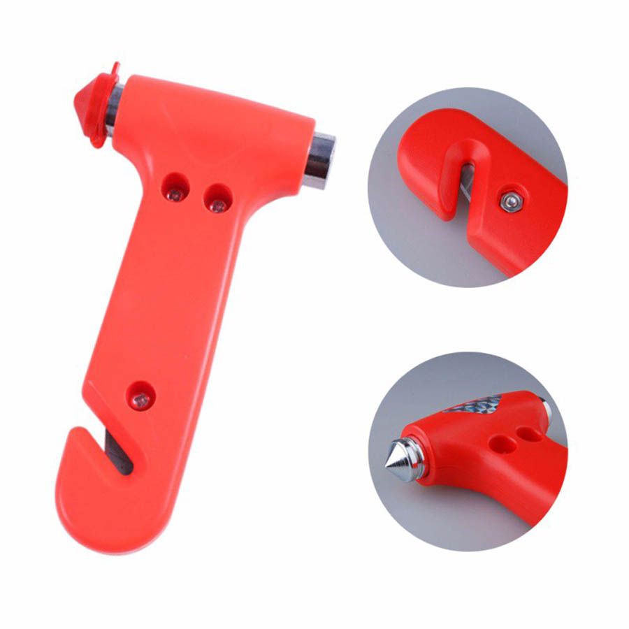 Mini Martillo de seguridad para autom/óviles Escape de salvamento Martillo de emergencia Cortador de cintur/ón de seguridad Cortador de ventana Ventana Herramienta de rescate para autom/óvil naranja