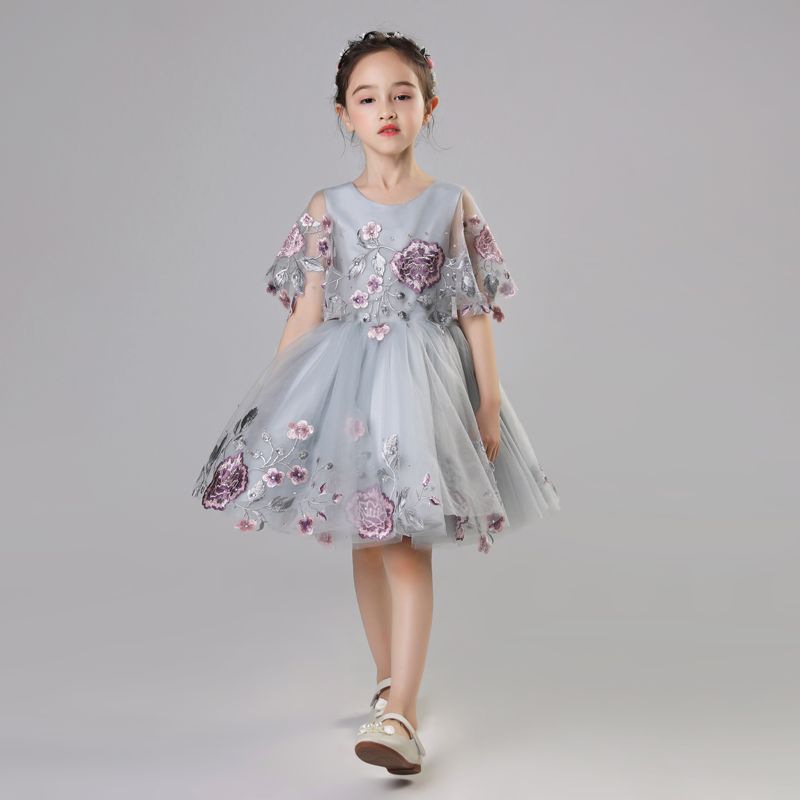 Compra Vestido De Niña De Flores De Tul Bordado Elegante Vestido De Fiesta  Para Niños Vestido De Novia De Princesa Vestidos De Primera Comunión  Florales Para Niñas Barato | Entrega Rápida Y
