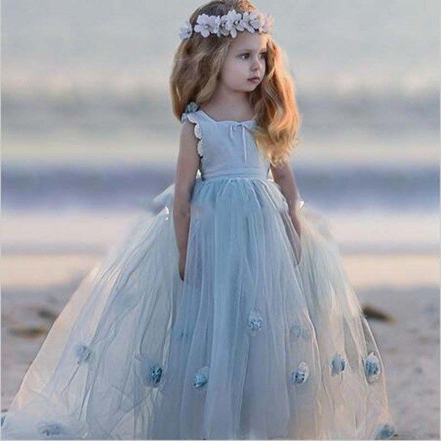 light blue lace wedding dress