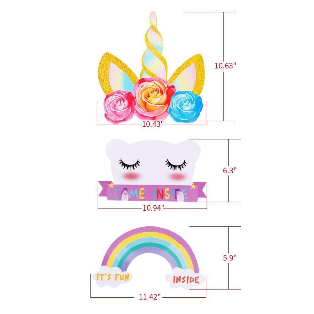 Acheter Licorne Fete Danniversaire Fournitures Joyeux Anniversaire Signe De Porte Magique Arc En Ciel Fille Fete Danniversaire Decoration De 6 04 Du Cat11cat Fr Dhgate Com