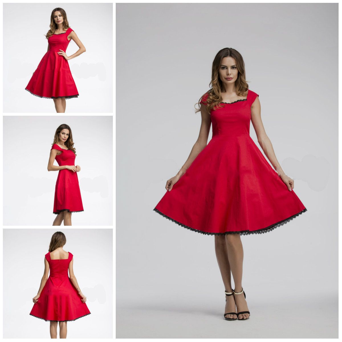 Compra 2018 Vestidos De Fiesta Baratos Vestido De Encaje Largo Hasta La  Rodilla Rojo Para Eventos Formales Verano De Algodón Sin Mangas Vestidos De  Fiesta Barato | Entrega Rápida Y Calidad | Es.Dhgate