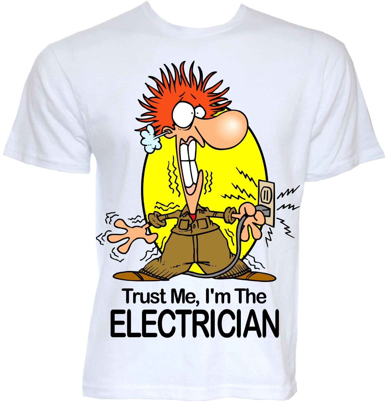 Mens Funny Cool Novelty Electrician Sparky New Job T Shirts Joke
