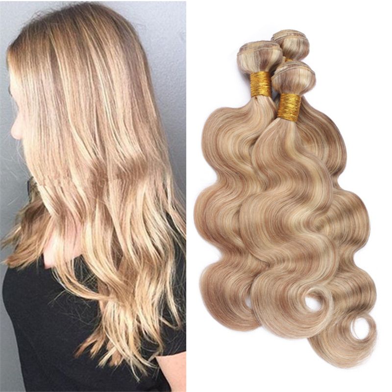 Blonde Highlights Piano Wavy Hair Bundles 27 Honey Blonde With 613