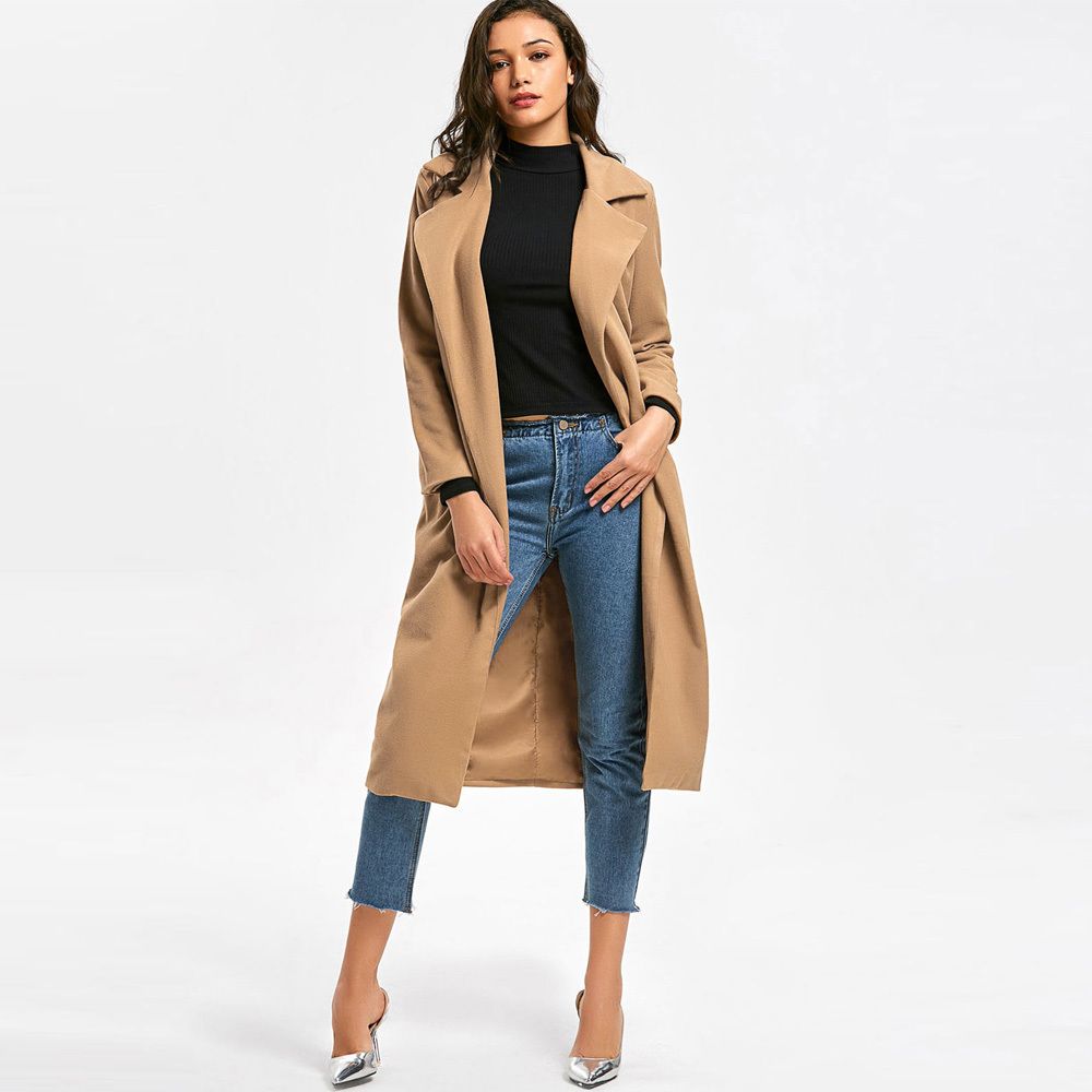 Compre ZAFUL Mujeres Collar De Solapa Manga Larga Bolsillos Abrigo Largo  Negro Color Camel Feminino Blends Abrigo Casual Cardigan Outwear 2018 A  61,81 € Del Jfashions | Es.Dhgate.Com