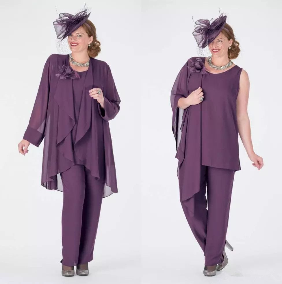 purple mother of the bride pant suits