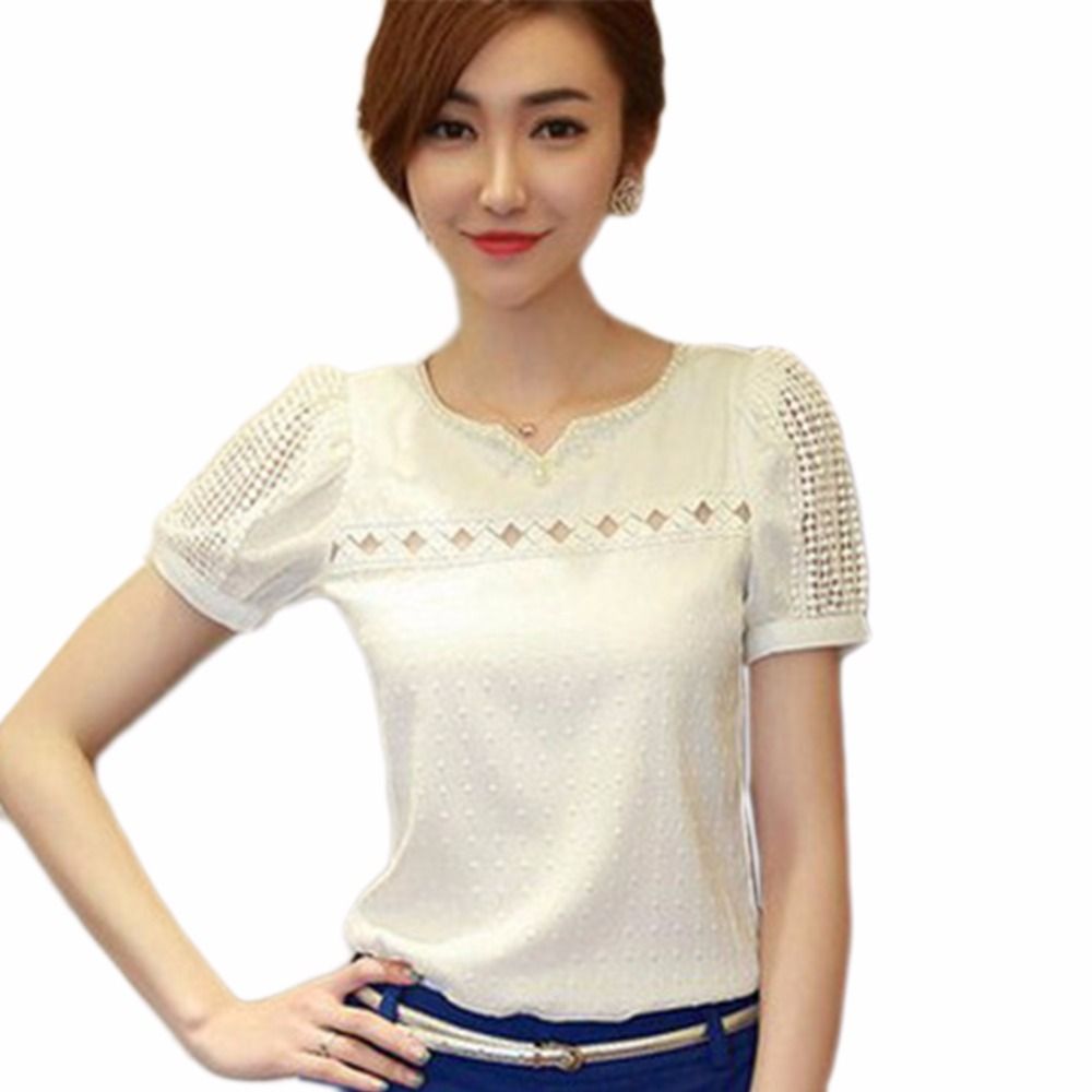 Ropa de mujer 2018 Blusa Gasa Encaje Crochet Camisas Corea Femenina Blusas Tops