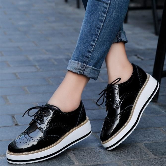 Compre Plataforma De Mujer Zapatos Casuales Mujer Brogue Pisos De