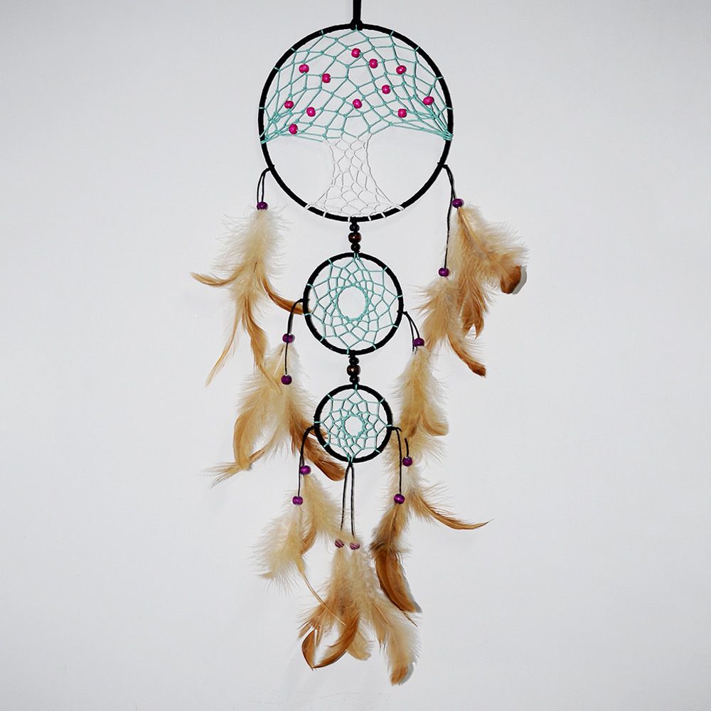 Traumfänger Dreamcatcher mit Lebensbaum Schlüsselanhänger Federn Windspiel neu