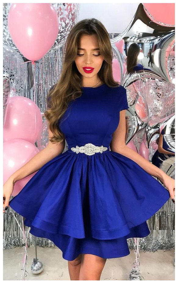 royal blue balloon gown