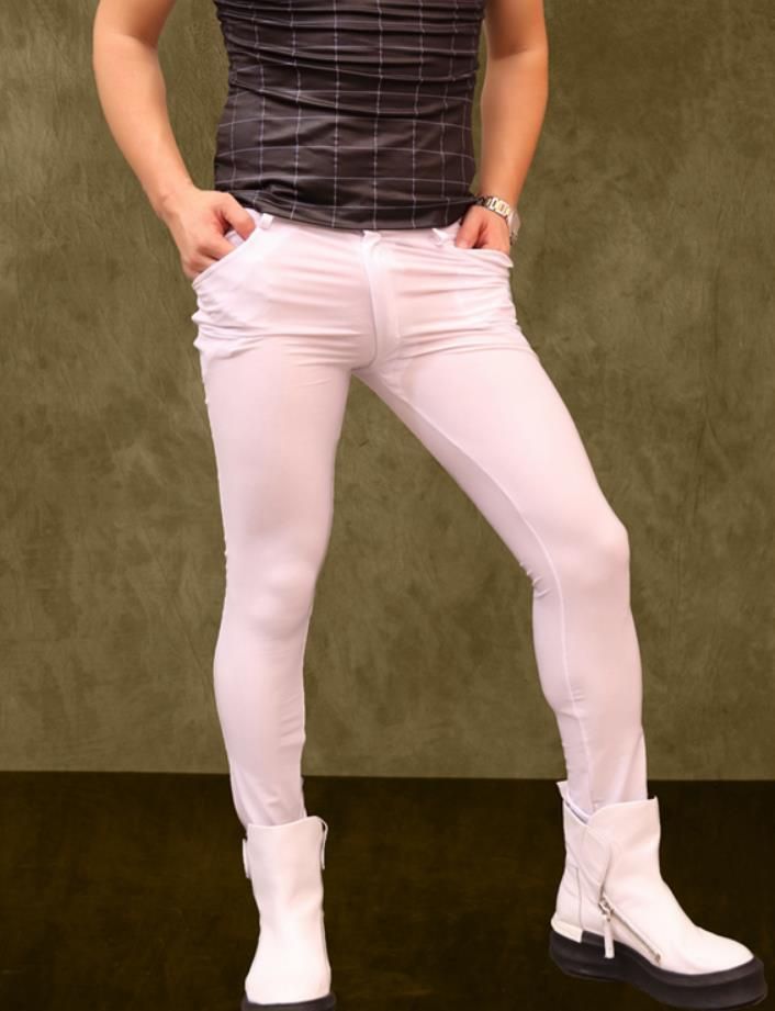 Corredor rechazo Marchito Pantalones apretados elásticos de alta elasticidad de los hombres Pantalones  casuales elásticos delgados con estilo