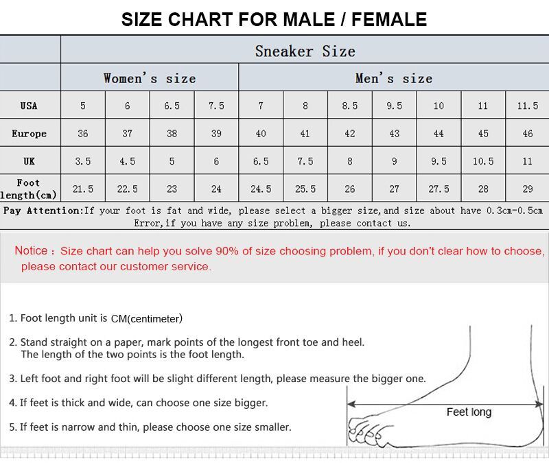 huarache size chart