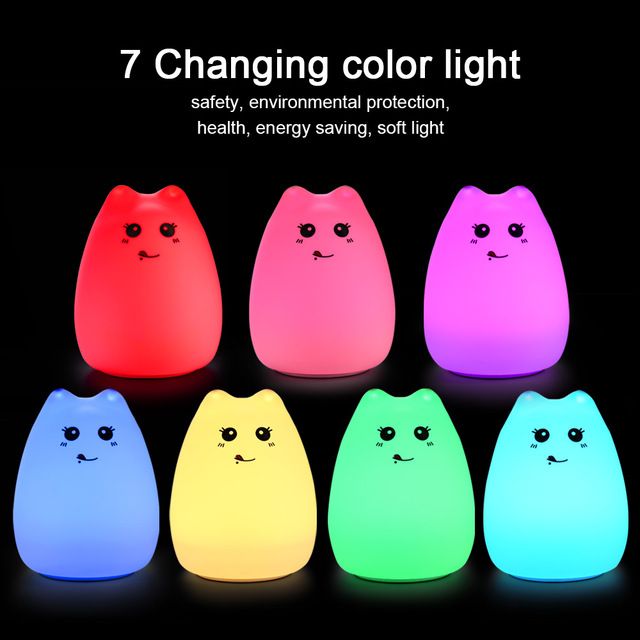 silicone cat night light