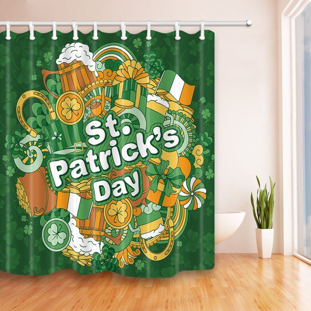 2019 St Patrick S Day Shower Curtains Ireland National Day Green