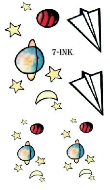 Acheter Transfert De Leau Faux Tatouage étoiles Mignonnes Tatouage Planète Art Du Corps Imperméable Flash Temporaire Pour Femme Gril 105 6 Cm De