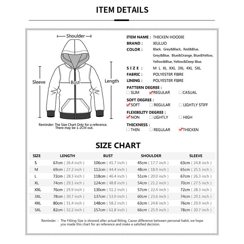 Us Men S Hoodie Size Chart