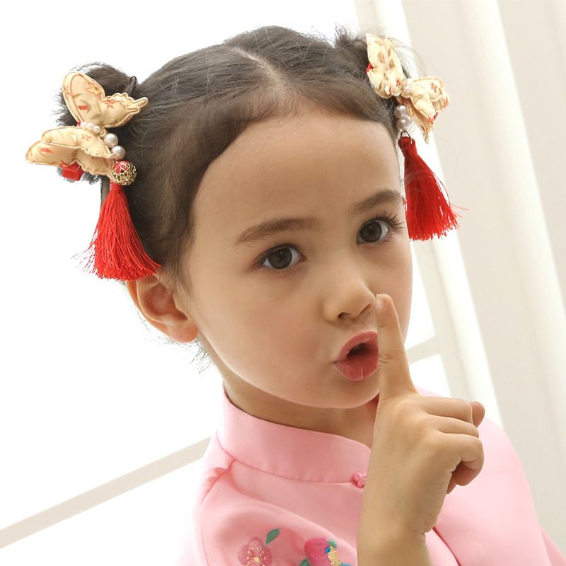 2020 Meryyuer New Year Kids Girls Carton Butterfly Tassels Hair