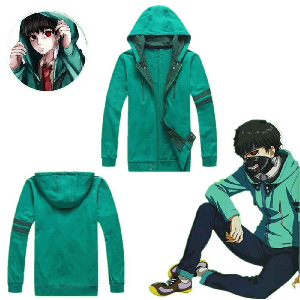 Anime COS Tokyo Ghoul Kaneki Ken Jacket Casual Sweatshirt Hoodie COSPLAY  Unisex 