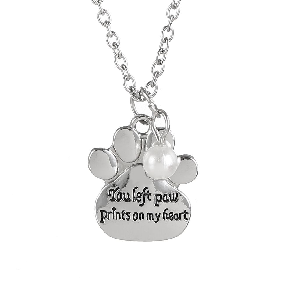 engraved dog paw necklace