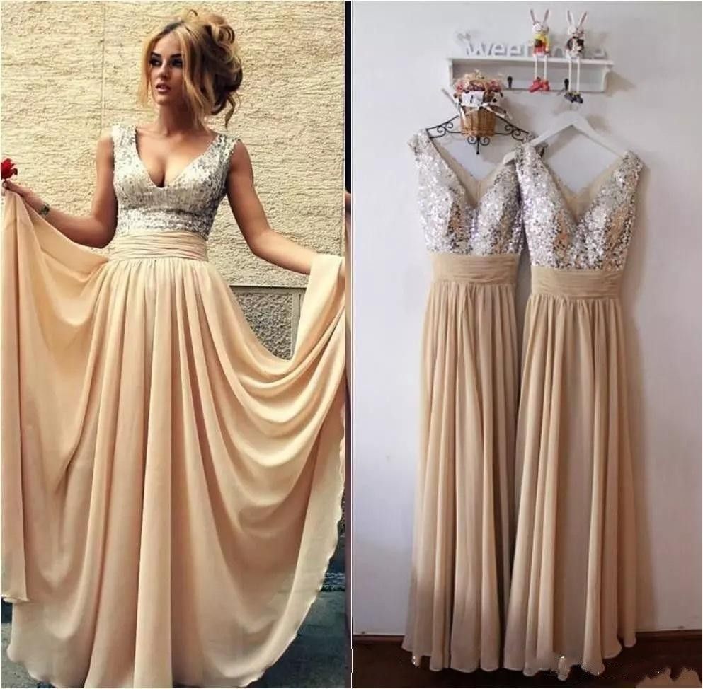 Großhandel Burgund Schwarz Rosa Champagner Pailletten Brautjungfernkleider Lange Günstige V Ausschnitt A Line Abendkleider 10 Arabisch Prom Kleider Großhandel Burgund Schwarz Rosa Champagner Pailletten Brautjungfernkleider Lange Günstige V Ausschnitt A Line Abendkleider 10 Arabisch Prom Kleider
