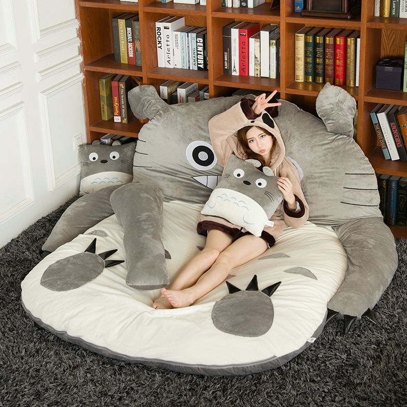 Japanese anime Totoro plush beanbag cartoon cat bed tatami mattress cute  children sleeping bag for adults and kids gift DY50341