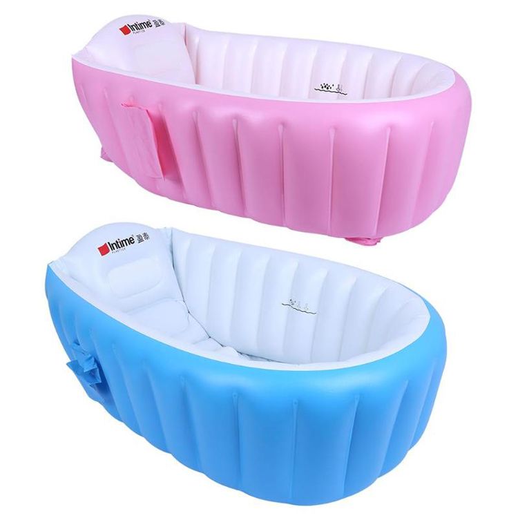 Baby Infant Inflatable Bath Tub Seat Toddler Portable Bathtub with Storage Pouch