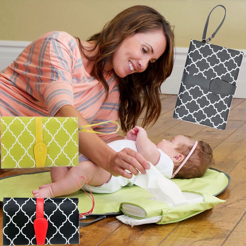 2018 Baby Portable Folding Diaper Travel Changing Pad Waterproof Mat Bag Storage