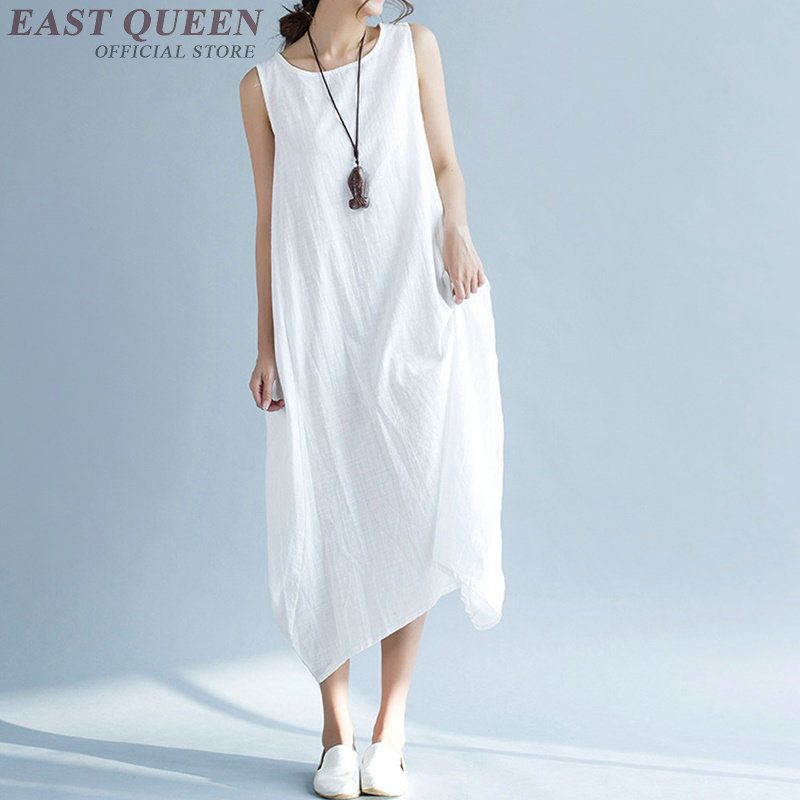 2020 Dress Linen Ladies Linen Clothing Women Casual Sundress