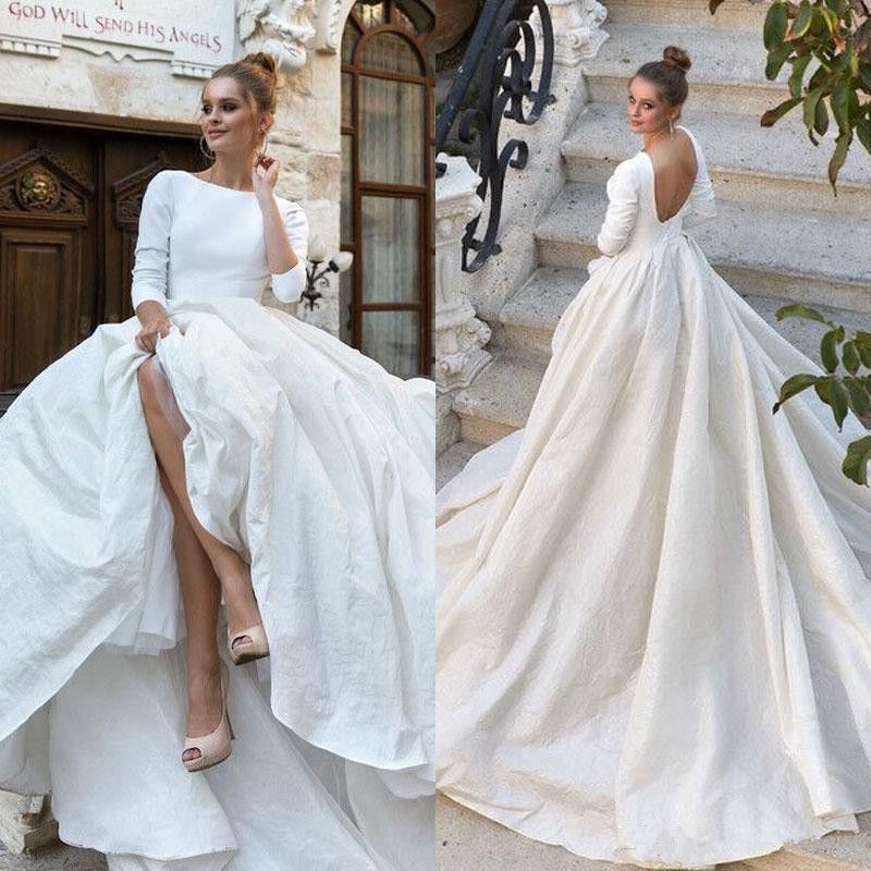 classic wedding gowns with sleeves