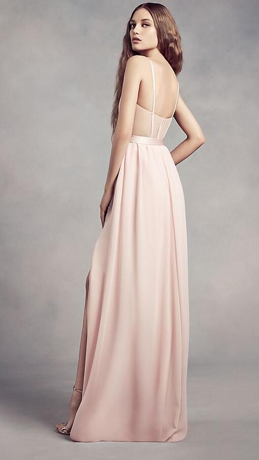charmeuse and chiffon bridesmaid dress