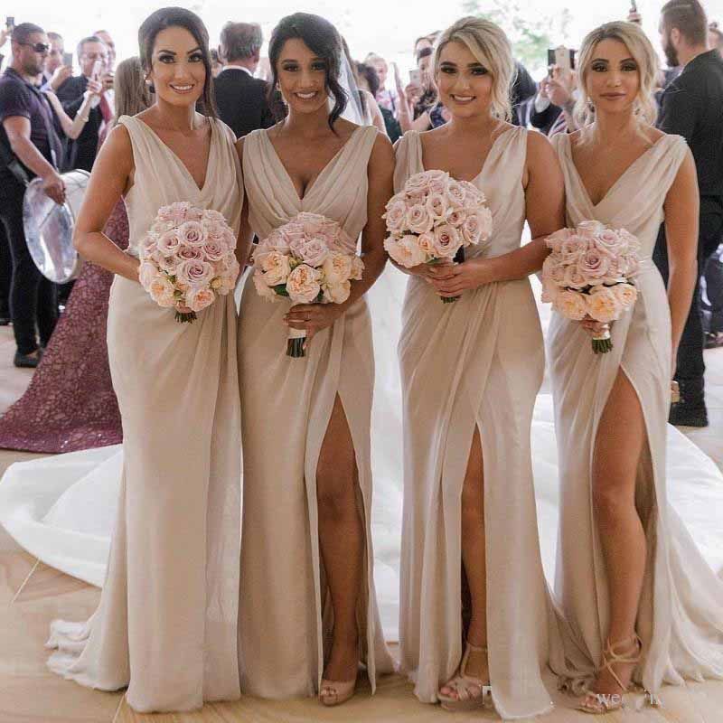 cream maid of honor dresses