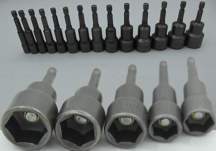 6mm-23mm Hex Magnetic Nut Driver Socket Set Metric Impact Drill Bits Adapter 