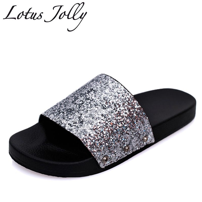 womens bling slides