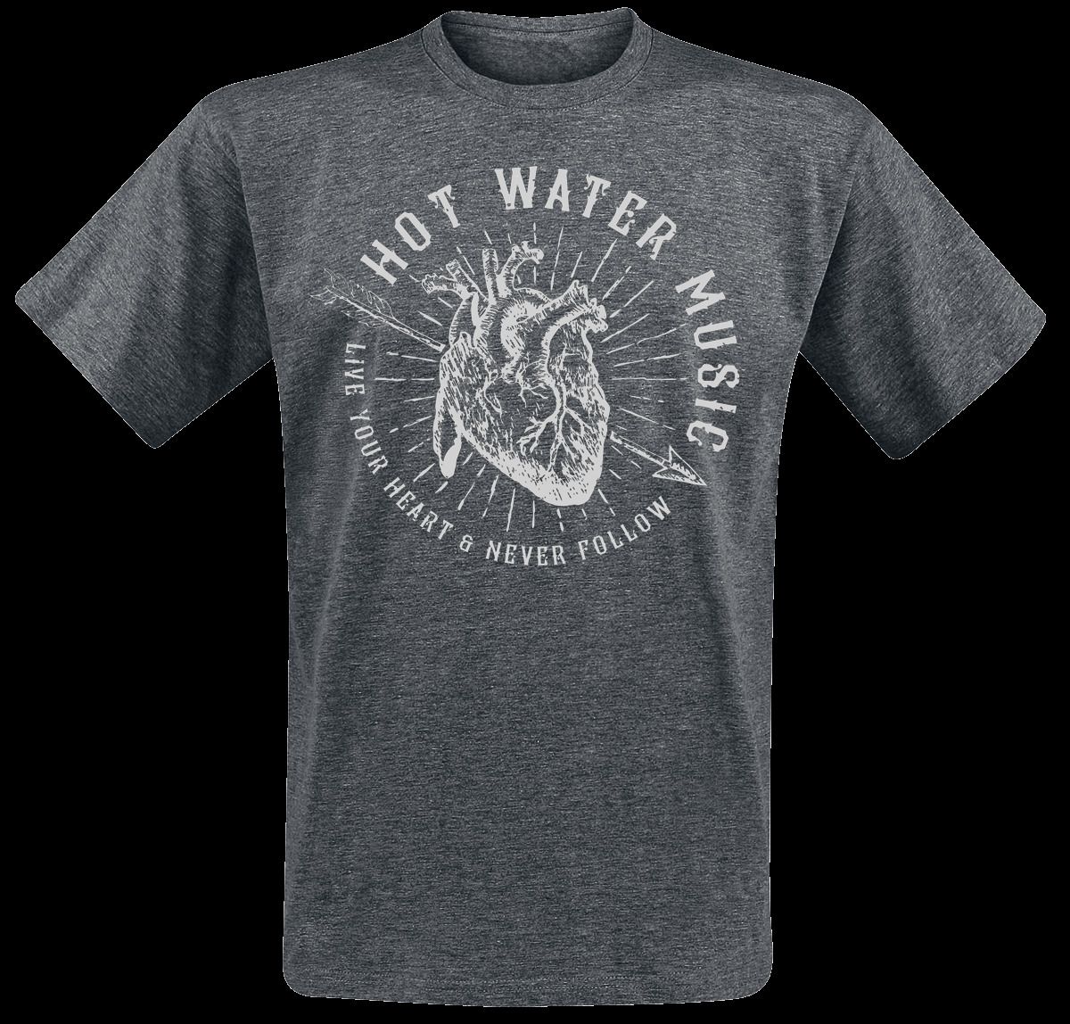 T Shirt Mottled Dark Grey Jurney Print 