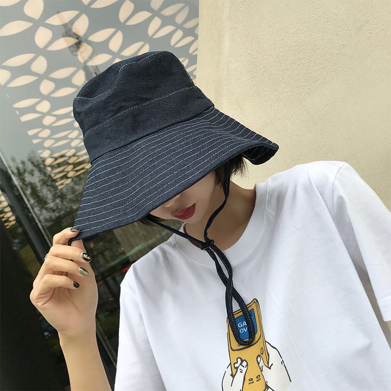 denim wide brim hat