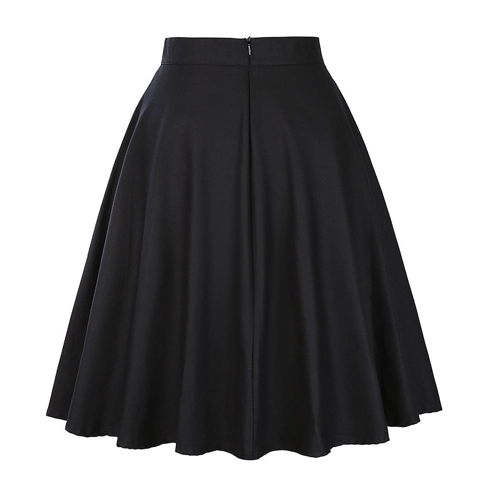 Faldas Elegante Alta Cintura Plisada Falda Negra Rodilla Longitud Encendido Retro Vintage 50s Swing Faldas Saia Jupe1 De 23 € | DHgate